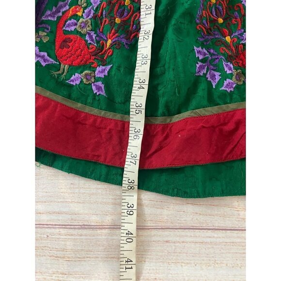 Unbranded Women's Green Embroidered Bohemian Cap Sleeve Dress - XL - Picture 9 of 13